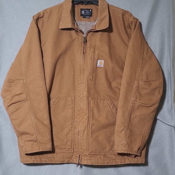 CARHARTT Men's Tan Loose Fit Sherpa Lined Jacket - Size X-Large NWOT - Picture 1 of 16